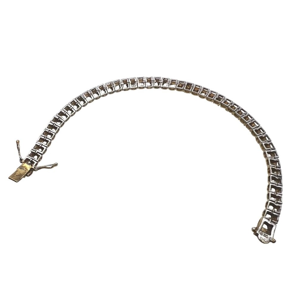 PAJ Sterling Silver Vermeil CZ Tennis Bracelet 7" 15.27g 6mm Classic Layering - Picture 13 of 13